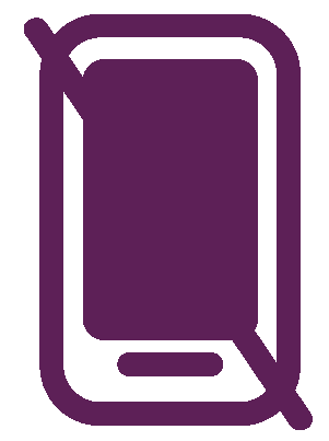 A mobile phone with a line drawn across it diagonally